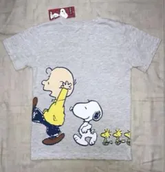 SNOOPY スヌーピー Tシャツ グレー 前後プリント130 新品未使用のサムネイル