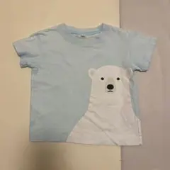 MUJI 無印良品 シロクマ Tシャツ ライトブルー 80のサムネイル