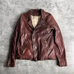GIORGIO BRATO ラムレザー ライダース ジャケット シワ加工