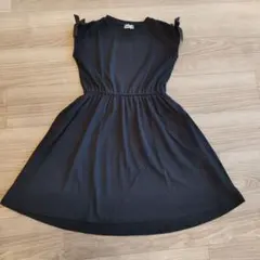 branshes ブランシェス　フレンチスリーブワンピース　リボンブラック130