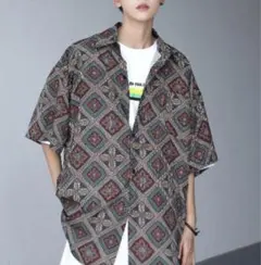 【neos】vintage 柄シャツ　半袖のサムネイル