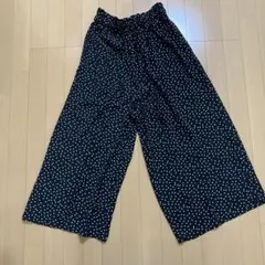 アメリカンホリック　黒　水玉模様 ワイドパンツ