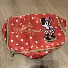 ミニーマウス ポーチ 赤 ドット柄
