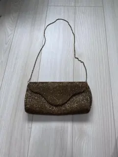 MOYNA ビーズ装飾 ゴールド パーティーバッグ ビーズバッグ