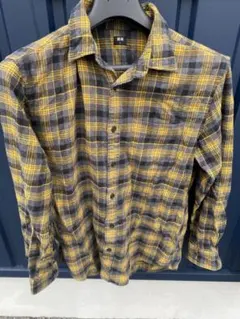【UNIQRO】チェックシャツ　イエロー　Lサイズ
