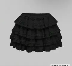 SHEIN ブラック フリルミニスカート