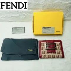 新品未使用正規品箱付FENDI 正規品ズッカ柄 レザー×キャンバス 二つ折り財布のサムネイル