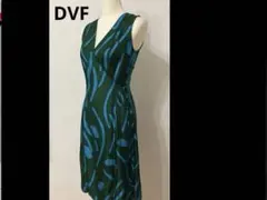 DVF シルク100%カシュクールワンピース　M