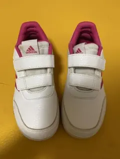 adidas ホワイト ピンク スニーカー ベルクロ