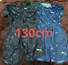 まとめ売り PUMA 半袖上下 2セット 130cmブラック ネイビー 　速乾