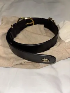 GUCCI インターロッキングG ペット 愛犬 首輪 レザー ブラック L 新品