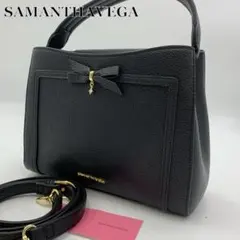 サマンサベガ ハンドバッグ ショルダー 2way ブラック 黒色 レザー 本革