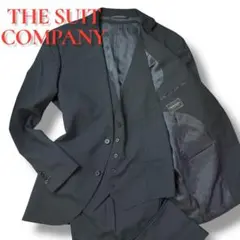 ザスーツカンパニー 3ピース メンズ スーツ 2b 黒 L ビジネス 通勤 無地