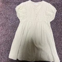 BEAMS mini 刺繍入り半袖ワンピース 120