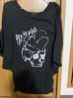 Barak PAY NO MIND スカルTシャツ ブラックのサムネイル