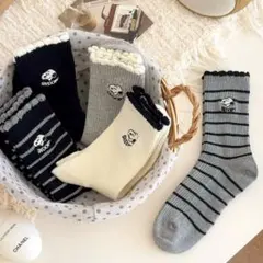 スヌーピー 刺繍 ソックス 5足セットのサムネイル