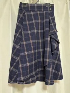 INGNI 青チェック ロングスカート