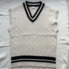 BEAUTY&YOUTH アイボリーVネックビッグベスト日本製ゆったり