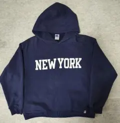 90s ラッセルパーカー USA製 紺 Mサイズ