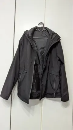 ブラック フード付き ナイロンジャケット Lサイズ ワンシーズン使用