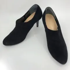 【日本製／美脚】Carino カリノ スエード パンプス 黒 23cm