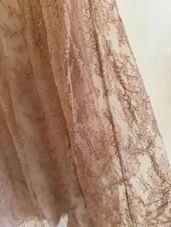 Diorレースロングスカート ベージュ シアー