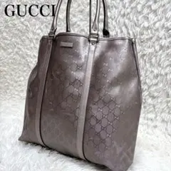 GUCCI GGインプリメ トートバッグ メタリックパープル ピンク 大容量のサムネイル