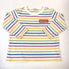 ☆ミキハウス☆　長袖カットソー　ロンT　カラフルボーダー　90