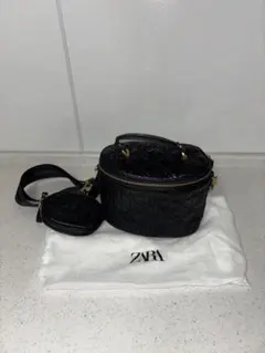✨即完売✨ZARA ブラック キルティング バニテバッグ　ショルダー付き