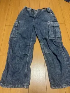 ケミカルウォッシュ カーゴパンツ デニム ワイド