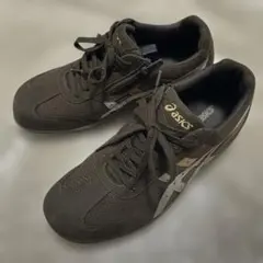 asics ブラウン スニーカー ジッパー付き　25.0cm