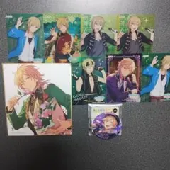 【値下げ】羽風薫　サイン入り缶バッチ＆クリアカード＆ビジュアル色紙コレクション