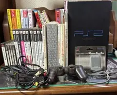 【ジャンク品】PlayStation2 本体＋付属品＋ソフト14本まとめ売り