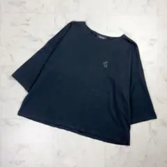 美品 ズッカ ワイドショートTシャツ 胸ロゴプリント 黒 サイズM*QD56のサムネイル