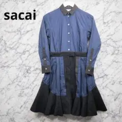 美品】sacai サカイ ドッキングニットワンピース クリーニング済 M