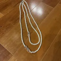 ホワイトパール 3連ロングネックレス