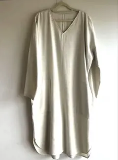 galerie vie グレー Vネック ロングワンピース