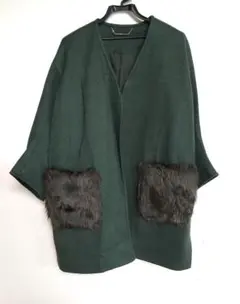 クリーニング済み Mila Owen ノーカラーコート サイズ0