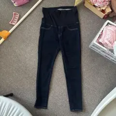 マタニティ ハイウエスト デニムパンツ