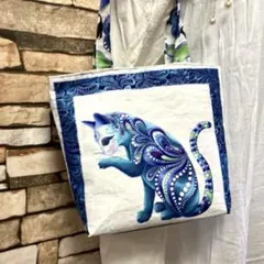ベナテックス　エレガント猫ちゃんミニトートバッグ　　　☆ハンドメイド品☆のサムネイル