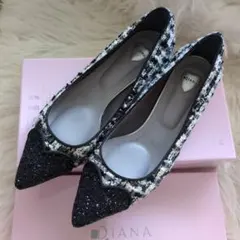 DIANA ツイード風ハイヒール・パンプス 24.5cm
