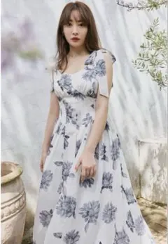 herlipto sunflower printed midi dress - メルカリ