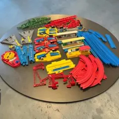 プラレール 情景大量まとめ売り 踏切 駅 転車台 鉄橋 レールセット