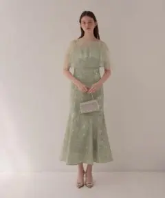 チュールフリルボレロペイントマーメイドドレスワンピース