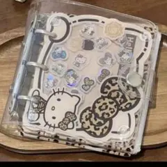 ハローキティ ヒョウ柄 透明バインダー リフィル20枚 コンパクト シール帳