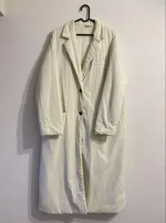 ZARA オフホワイト　ラペル　中綿ロングダウンコート