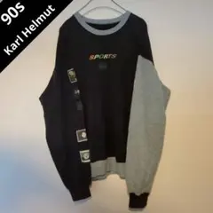 90s Karl Helmut アシンメトリー 切り替えデザイン スウェット