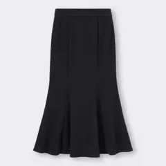 GU カットソーマーメイドロングスカート　ブラック　S