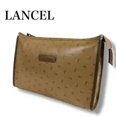 LANCEL ランセル クラッチバッグ セカンドバッグ 総柄 キャメルブラウン