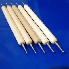 丸玉鉄筆5本 浮き彫・トールペイント・彫り込み・サイン書き・ネイルアートに 木製